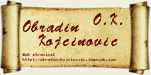 Obradin Kojčinović vizit kartica